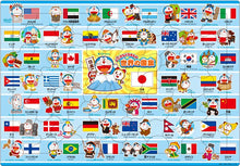 Doraemon Hiragana/Katakana Flags of the World Puzzle – 75 pieces