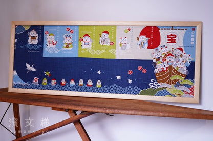 Tenugui Fabric Picture Book – Neko no Shichifuku jin