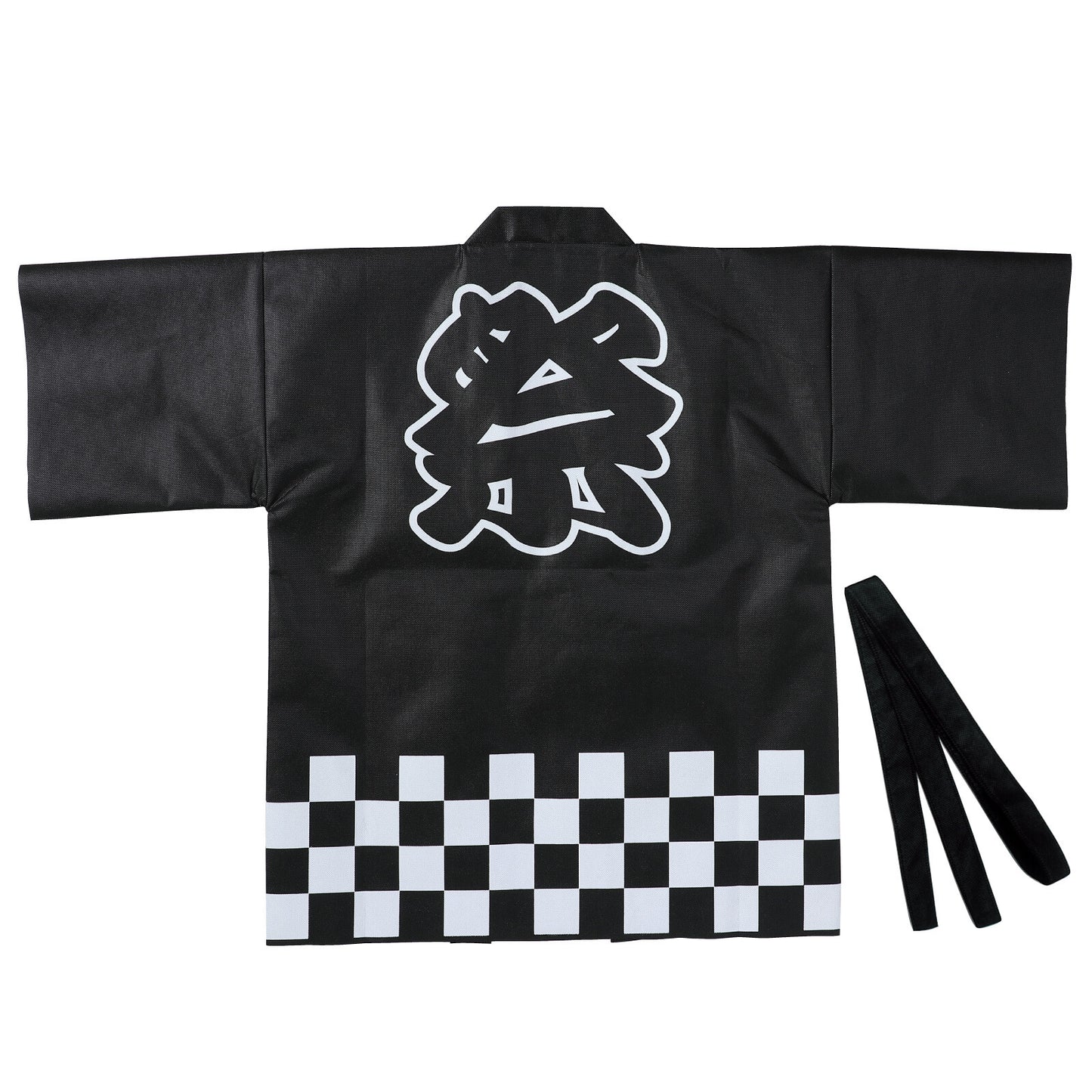 Budget Non-woven Matsuri Happi with belt for Adults [BLACK]