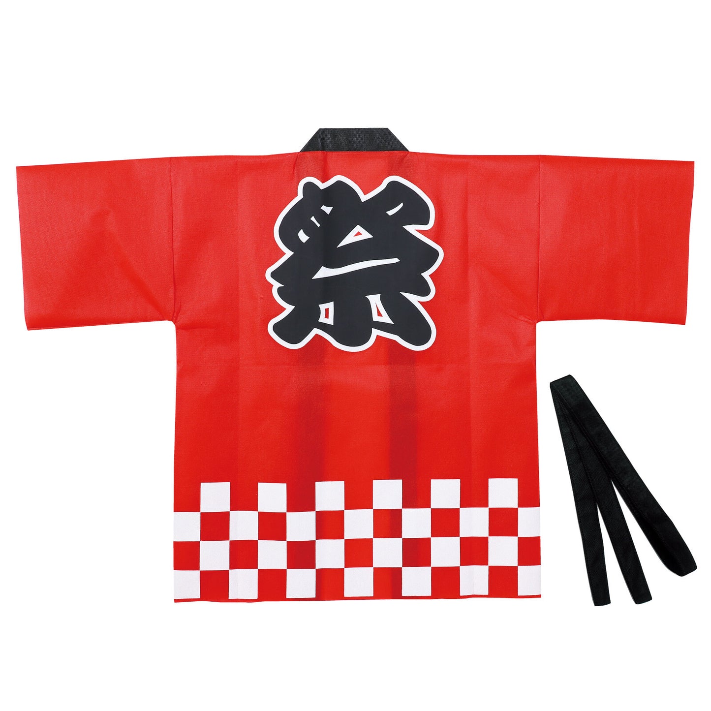 Budget Non-woven Matsuri Happi with belt for Adults [RED]