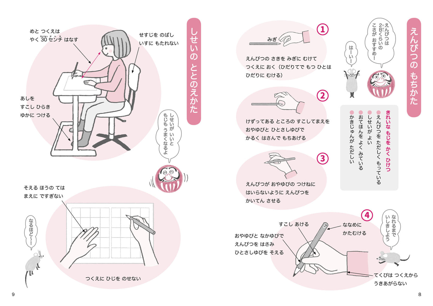 Learn to Write Hiragana with the Mouse and the Daruma!