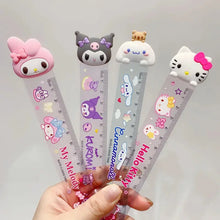 12PC Assorted Kawaii Rubber Top Sanrio Rulers 15cm