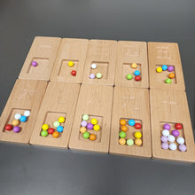 Wooden Japanese Number Kanji Tracing Board Set with Pencils and Tweezers