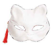 Half-face Kitsune Fox Paper Mache Mask (Black)