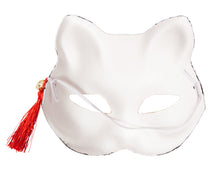 Half-face Kitsune Fox Paper Mache Mask (Floral Black)
