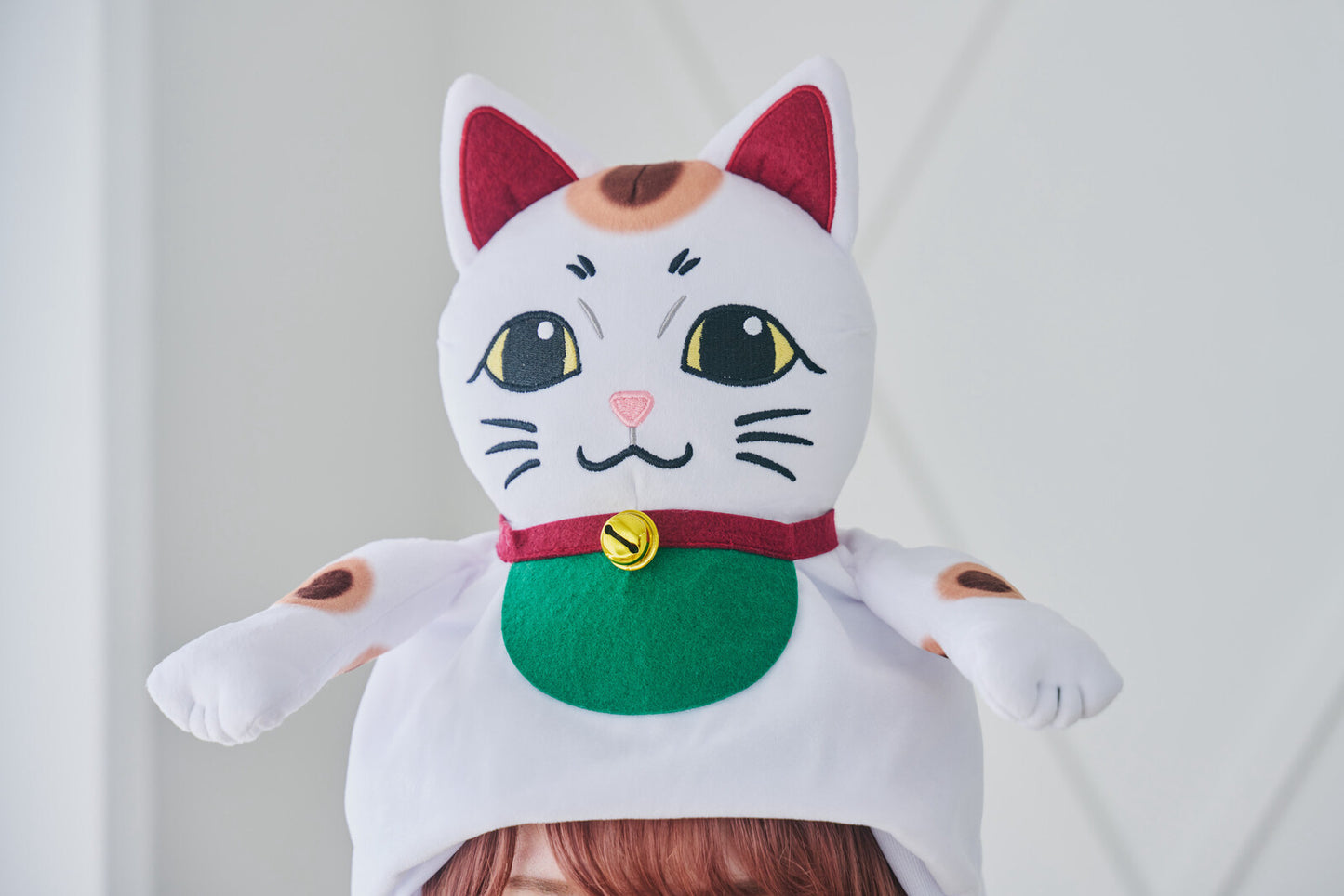 Maneki Neko Fortune Cat Flapping Paws Head Costume