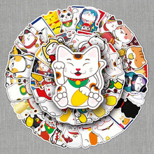 Maneki Neko Fortune Cat Stickers Set of 50