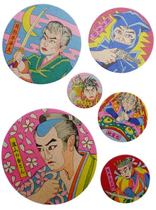 Traditional Japanese "Menko" Cards – Samurai Design (Round Type)