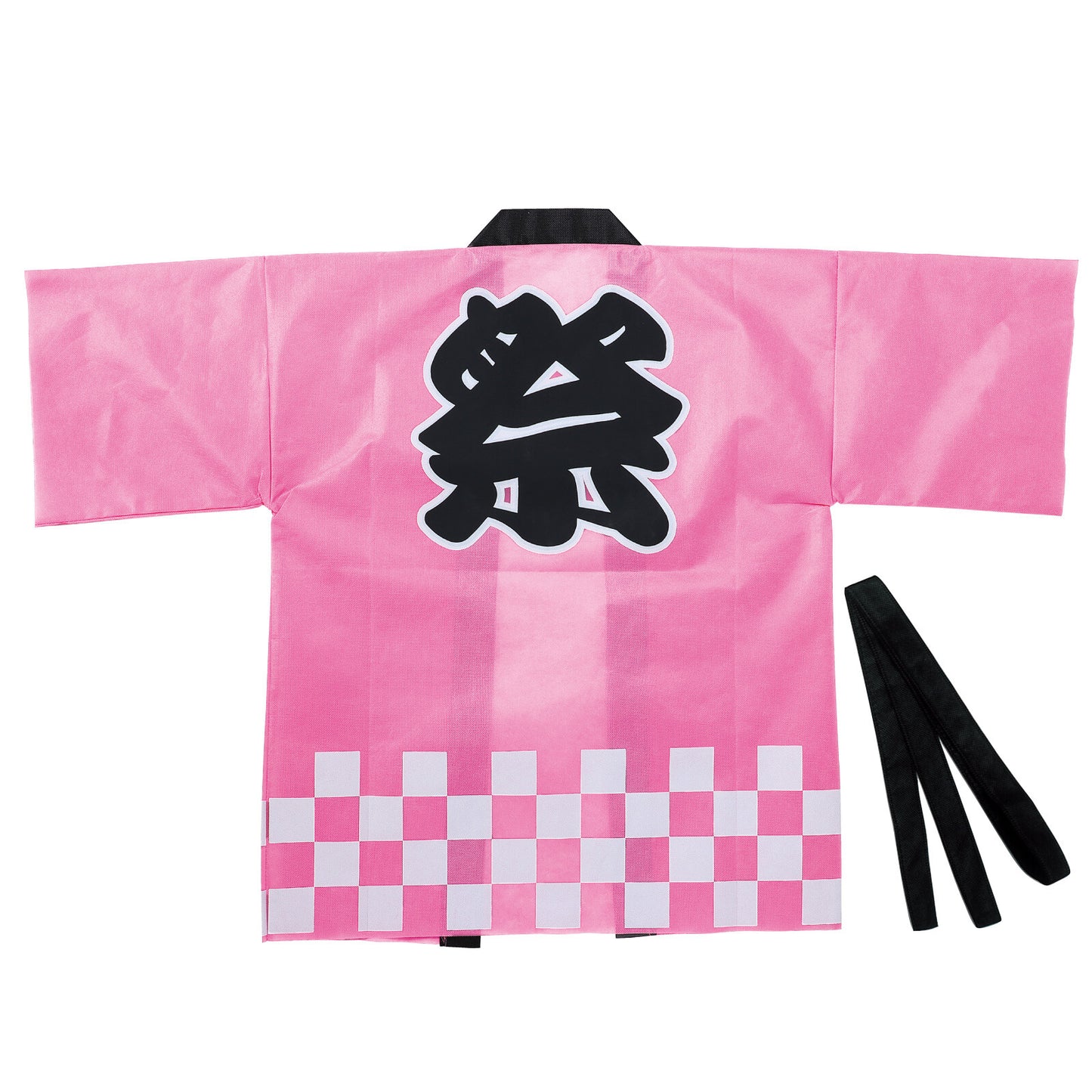 Budget Non-woven Matsuri Happi with belt for Adults [PINK]