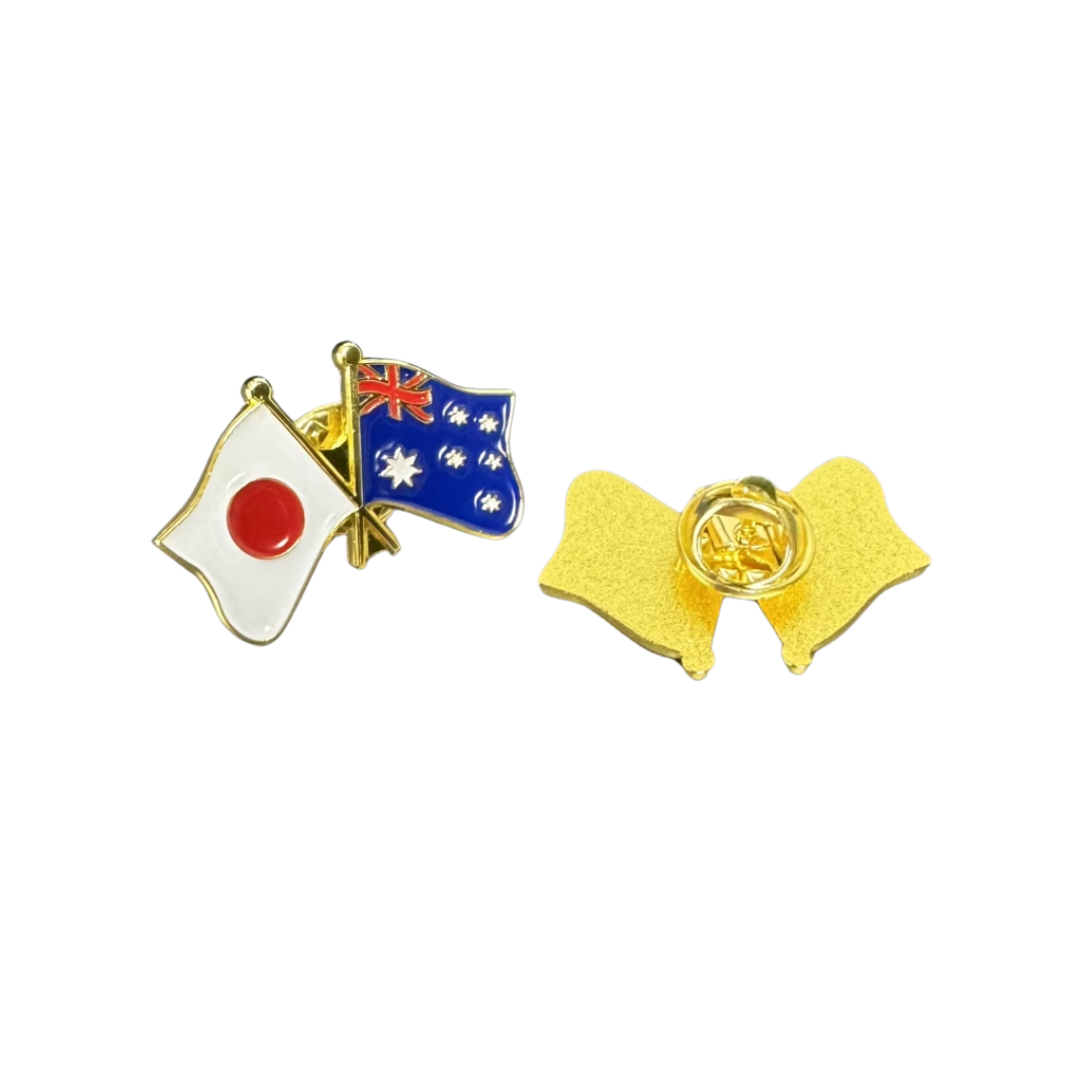 Australia & Japan Flag Friendship Pin Badge