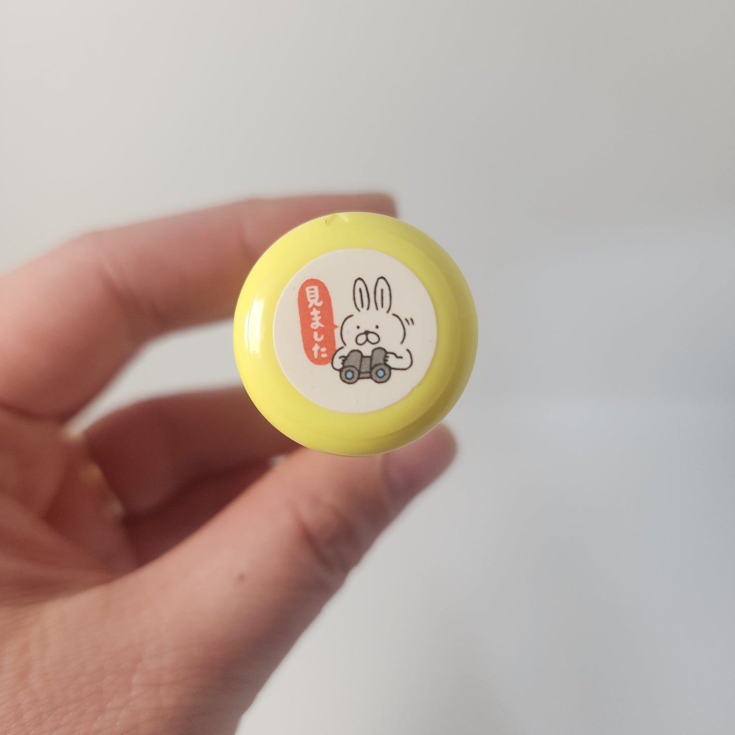 *clearance* Self-inking stamp – Rabbit w/ binoculars「見ました」