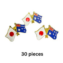 Australia & Japan Flag Friendship Pin Badge 30 Pack