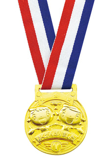 3D Metal Gold Medal – Friends Holding Hands -「よくがんばりました」⌀60mm