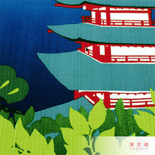 Furoshiki – Mt. Fuji & five-story pagoda in Summer